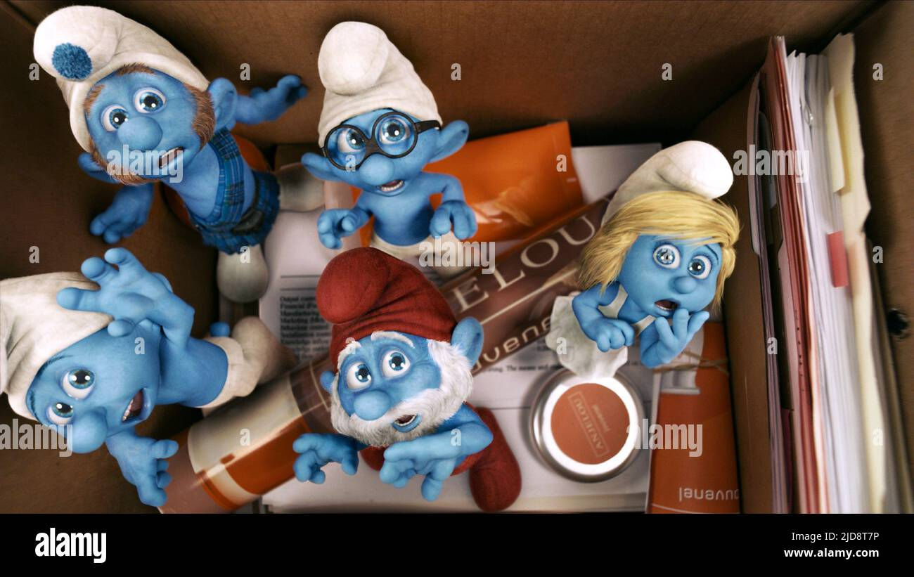 Wallpaper #jmdi6pIBSpphPi3-iEY-103 Grouchygutsybrainypapasmurfette the Smurfs 2011 Stock Photo Alamy