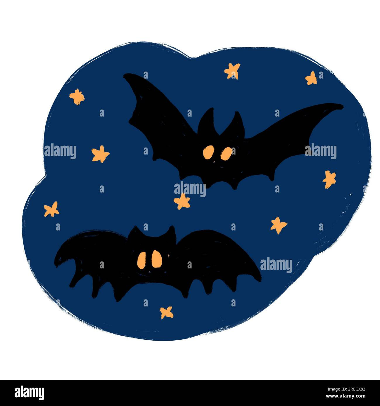 Wallpaper #r3KDMpMBX2lk1u3ogFrF94 Hand Drawn Illustration of Black Vampire Bats in Dark Night Sky