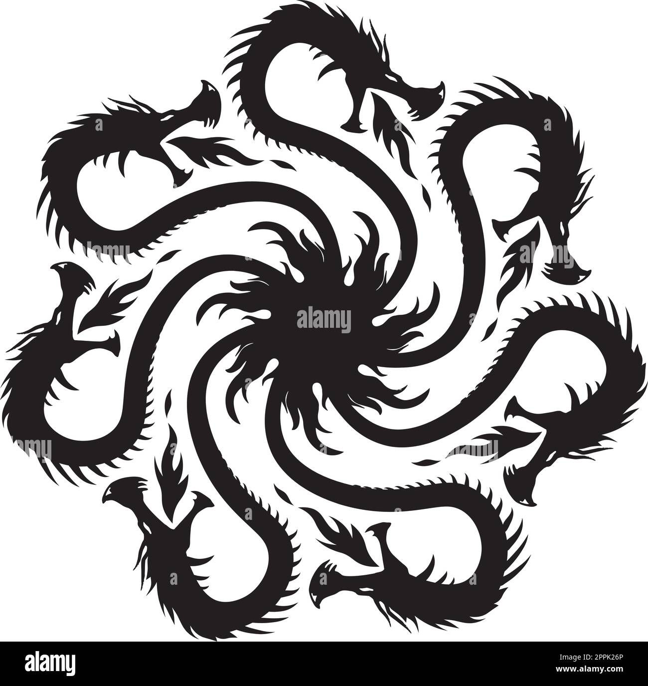 Wallpaper #e2cOBpMBSpphPi3-b78W347 Dragon with Seven Heads Imagenes Vectoriales De Stock Alamy