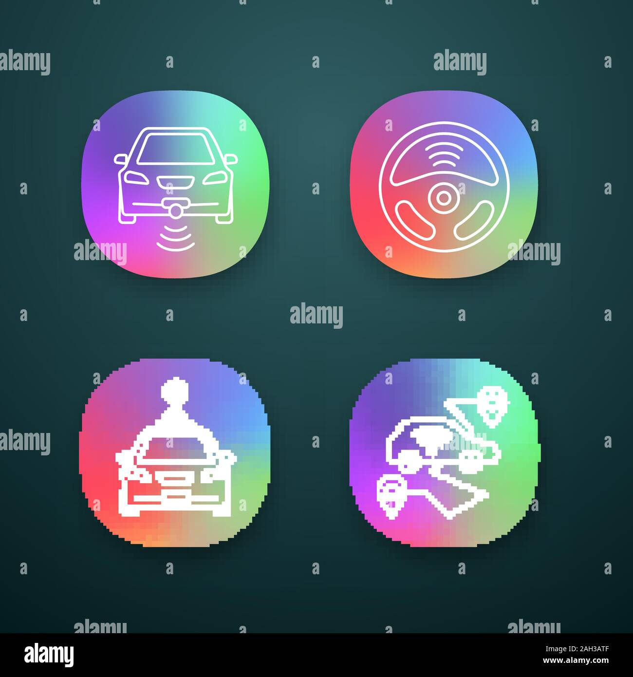 Wallpaper #dmdX_ZIBSpphPi3--Zv2394 Smart Cars App Icons Set Nfc Autos Intelligent Vehicles Self Driving