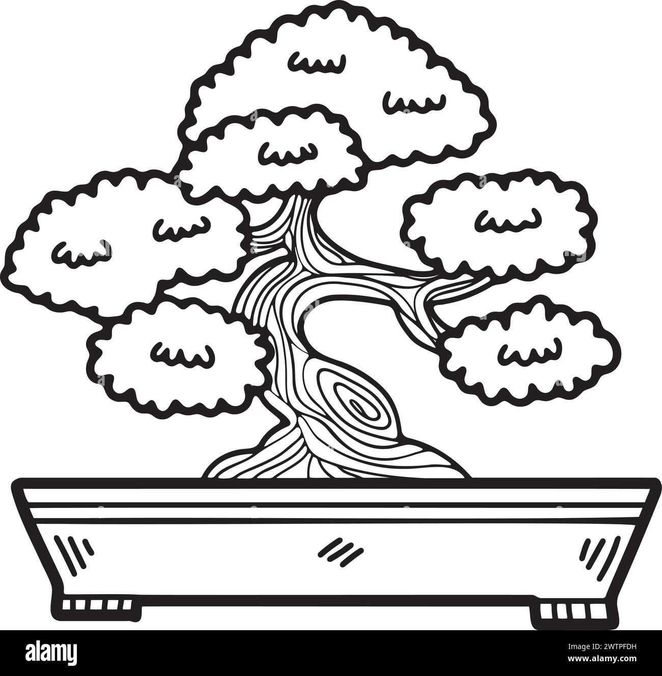 Wallpaper #jWdLE5MBSpphPi3-Rv-o381 Hand Drawn Japanese and Chinese Style Bonsai Trees in Flat Style