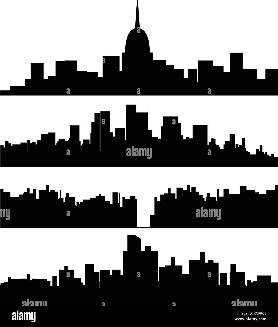 Wallpaper #Imf_DJMBSpphPi3-ZuKh244 Black City Silhouette Set Stock Vector Image Art Alamy