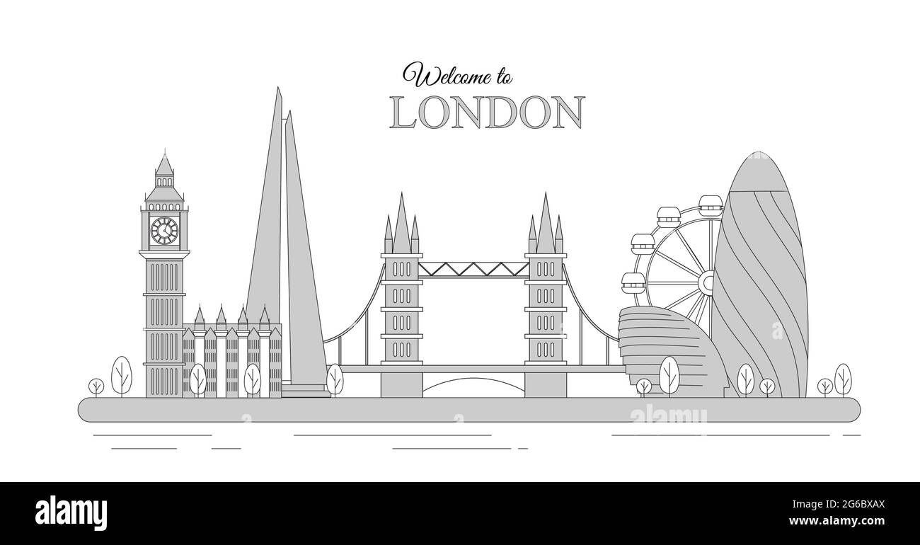 Wallpaper #2WigFZMBSpphPi3-egh-361 London Skyline Illustration Hi Res Stock Photography and Images Alamy