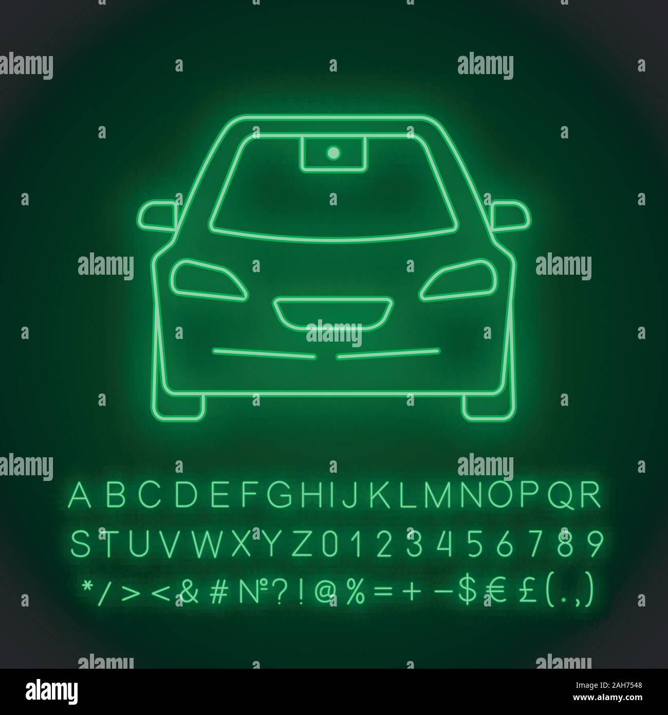 Wallpaper #QWd37pIBSpphPi3-ql0r342 Autonomous Car with Video Camera Neon Light Icon Smart Car Front View
