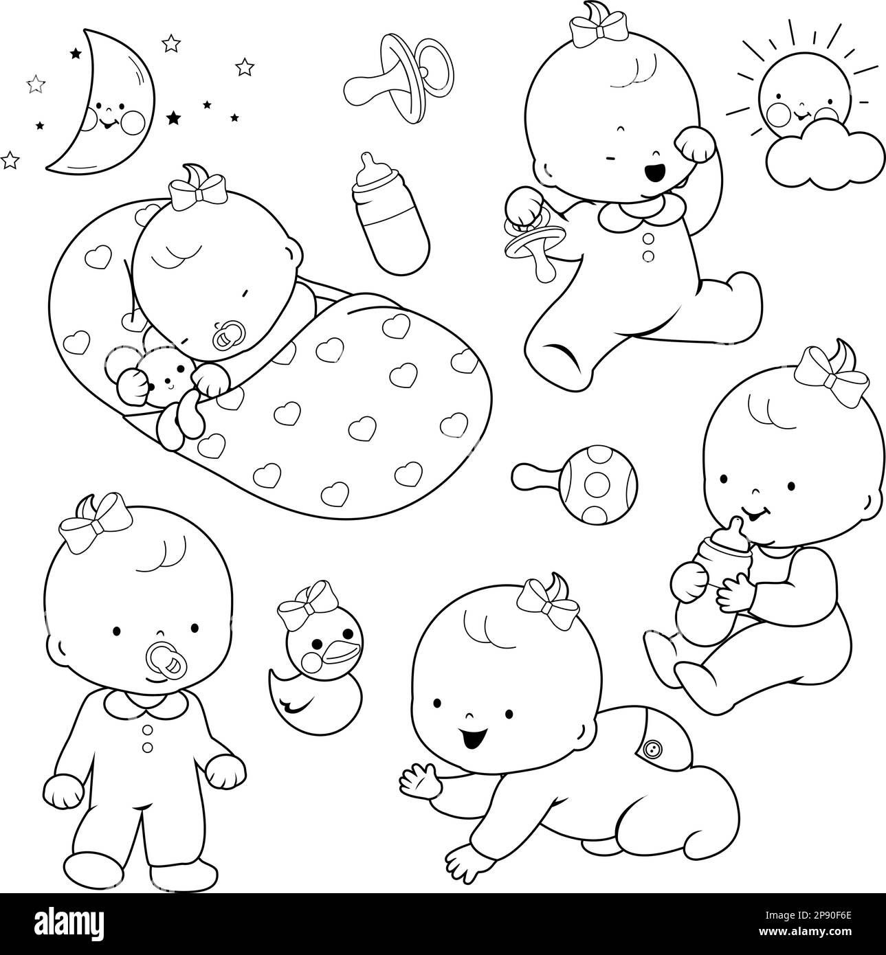 Wallpaper #Gmd6CZMBSpphPi3-WNCd354 Babies Sleeping Playing Walking Drinking Milk and Crawling Vector