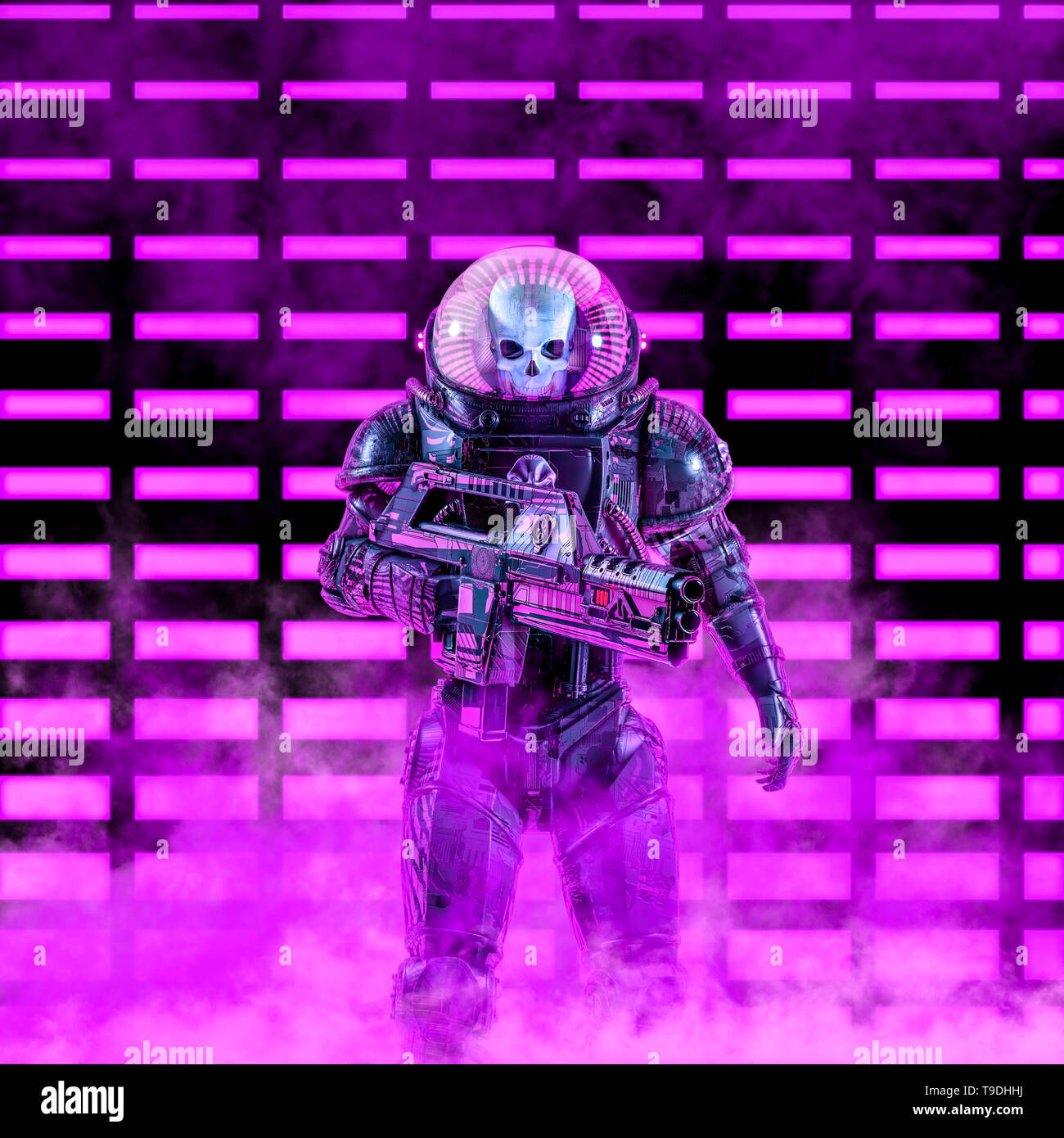 Wallpaper #XGfX_5IBSpphPi3-IaSA304 The Neon Dark Trooper 3D Illustration of Science Fiction Scene with