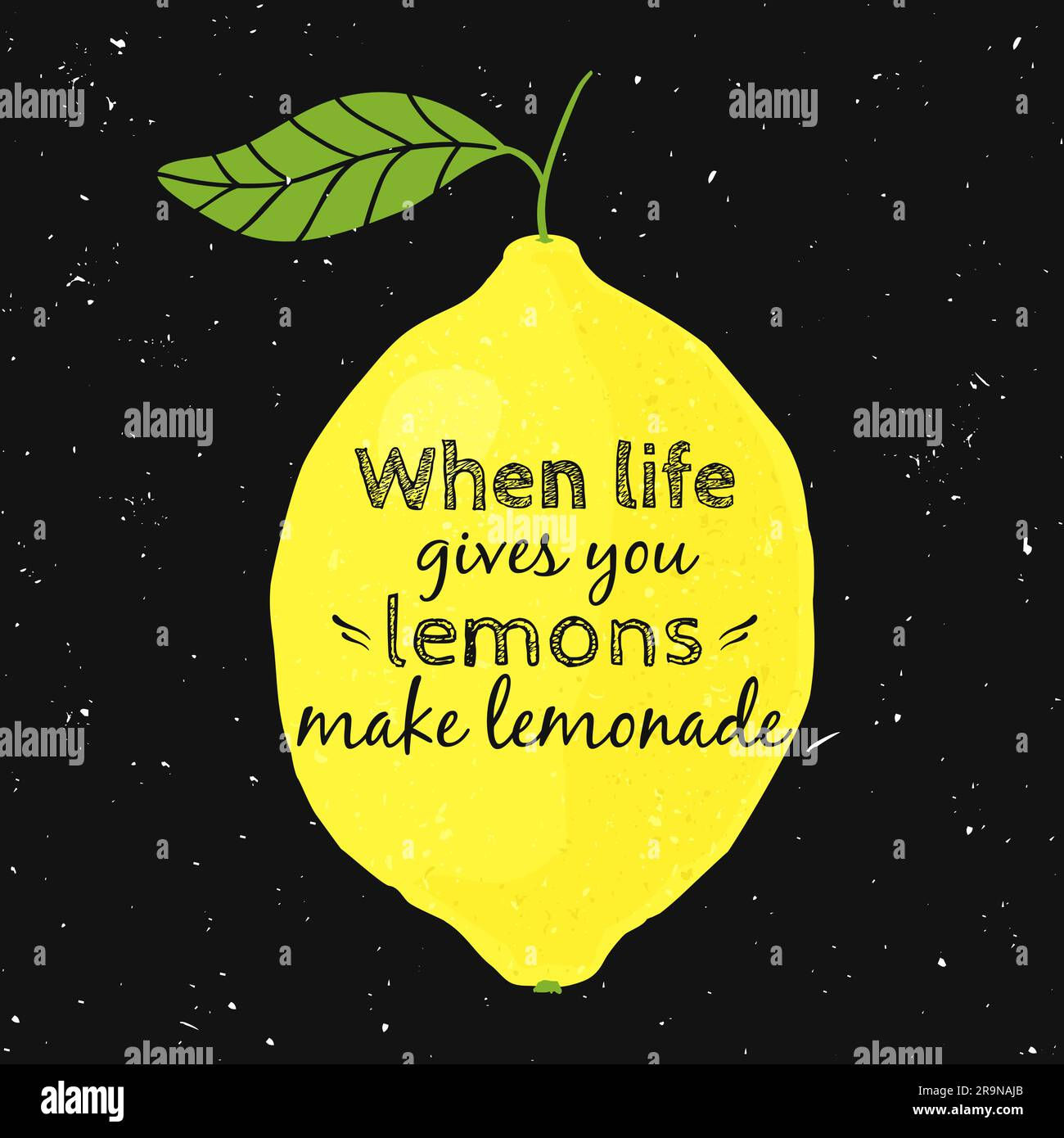 Wallpaper #02ewD5MBSpphPi3-Ae9s288 Vector Illustration with Lemon and Motivational Quote When Life Gives