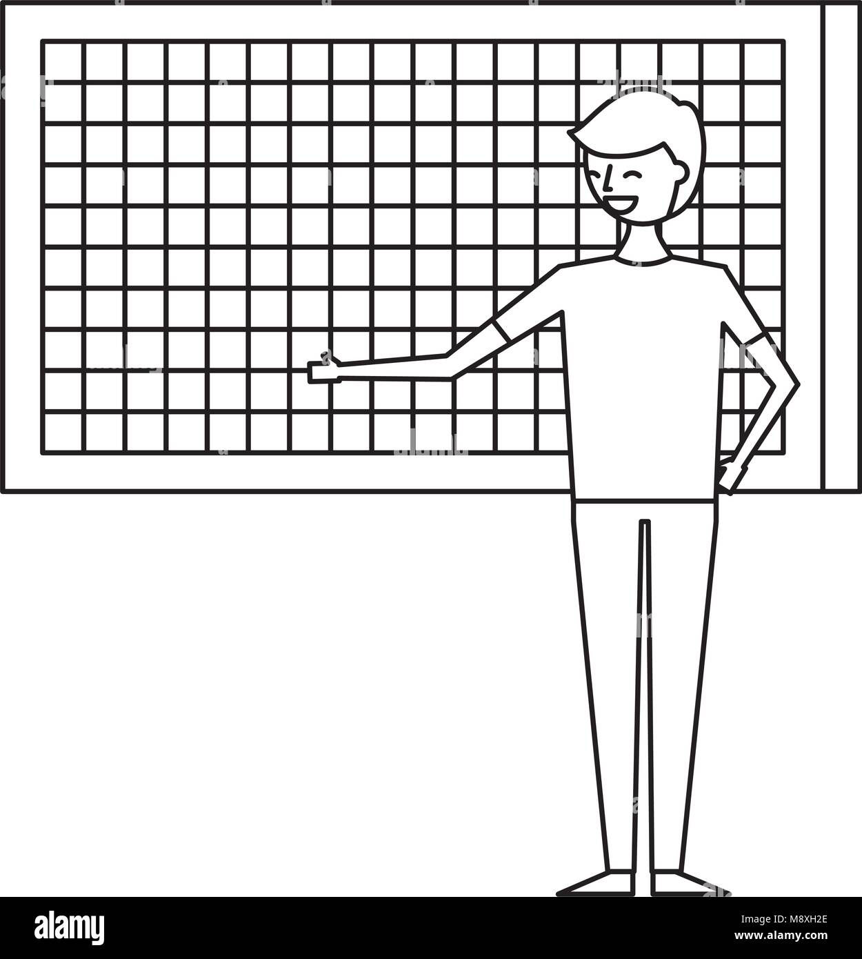 Wallpaper #k2eg8pIBSpphPi3-sXFs225 Happy Cartoon Man Pointing in Board Presentation Stock Vector Image