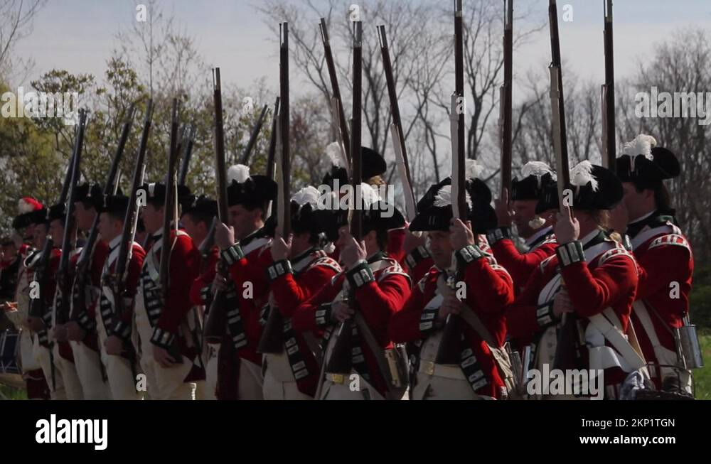 Wallpaper #Cbj11pIBJvJKYCmEf-Ex343 British Redcoat Re Enactor Soldiers Armed with Flintlock Muskets March
