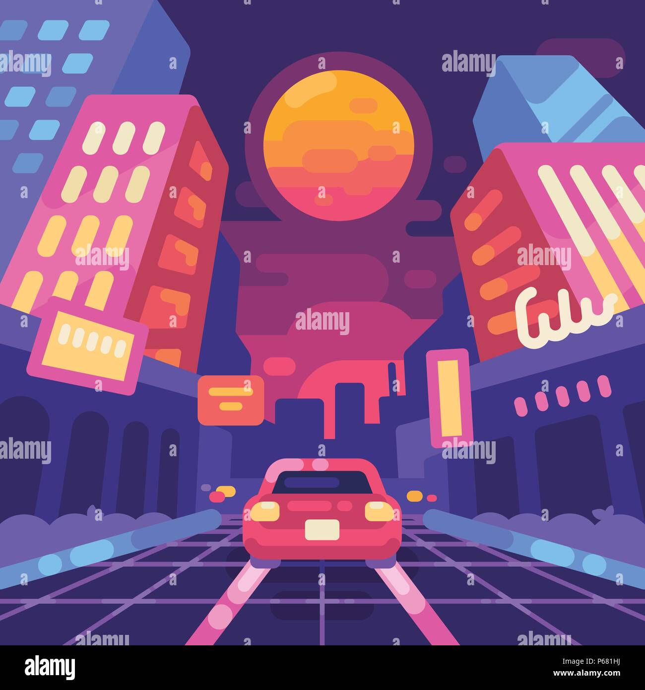 Wallpaper #Y-pfV5MBlwTYPL18OhG2153 1980s Car Road Stock Vector Images Alamy