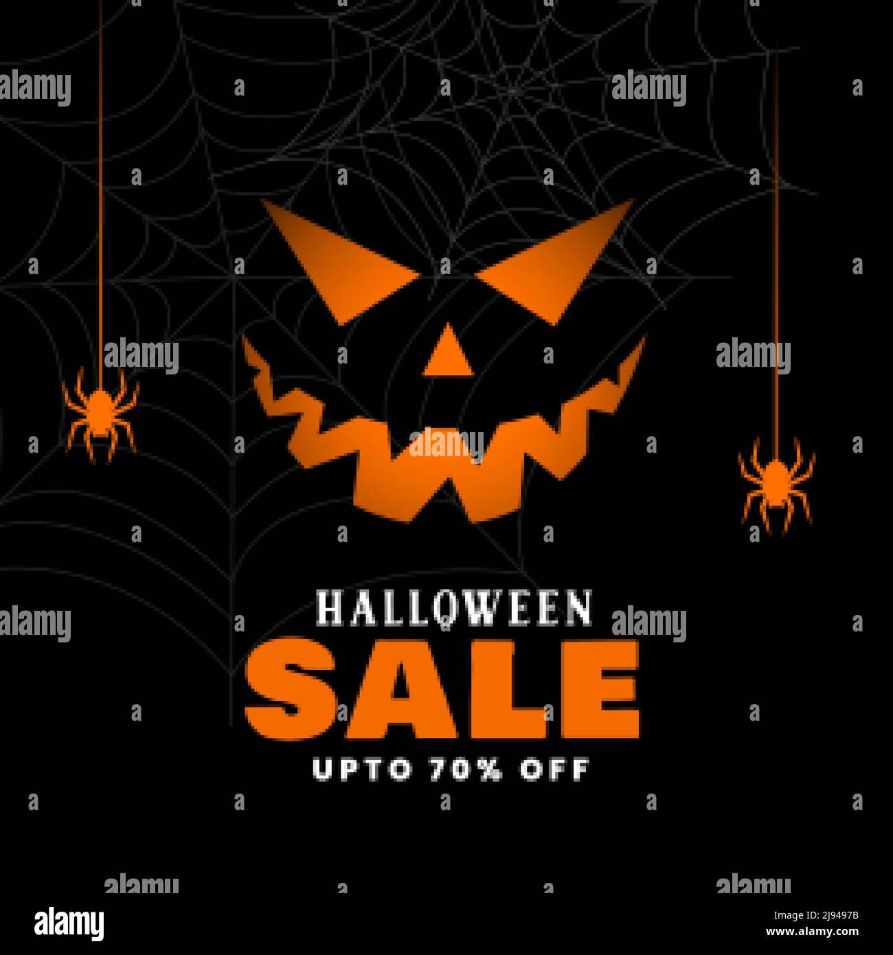 Wallpaper #SfS5OZMBKFX8bn3rL3dx232 Happy Halloween Sale Black Background with Spiders and Ghost Face Stock