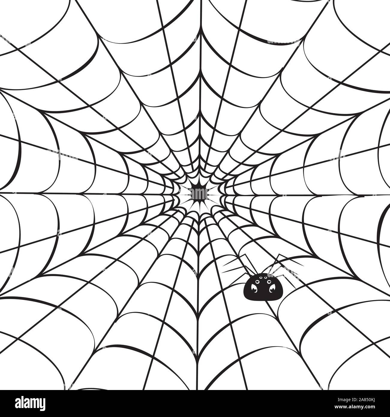 Wallpaper #cGgHF5MBSpphPi3-TQ0z95 Decorative Spider Web with Cute Cartoon Spider Illustration Stock