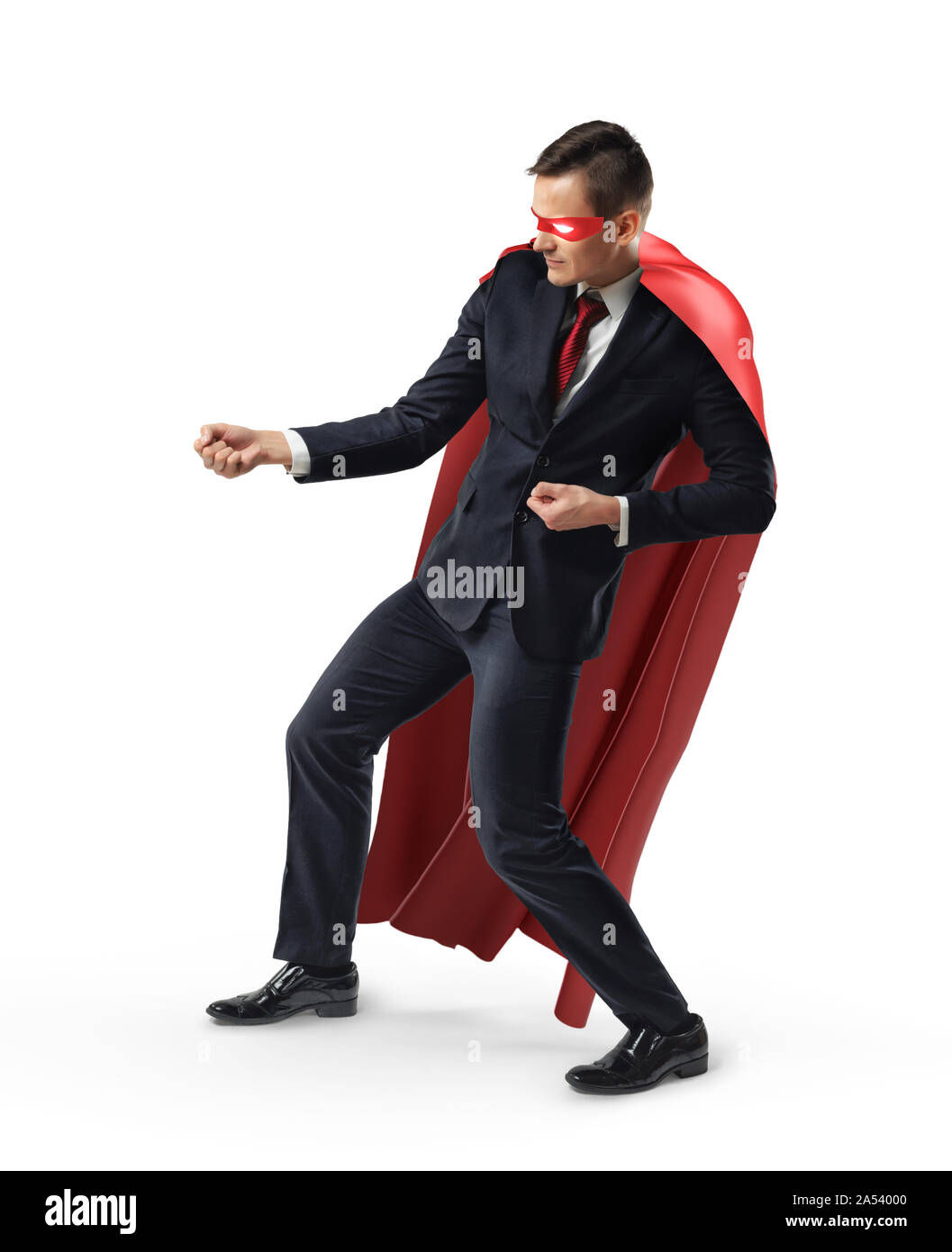 Wallpaper #YWfCDJMBSpphPi3-L-BK89 A Businessman Wearing a Super Hero Mask and Red Cape Holding an