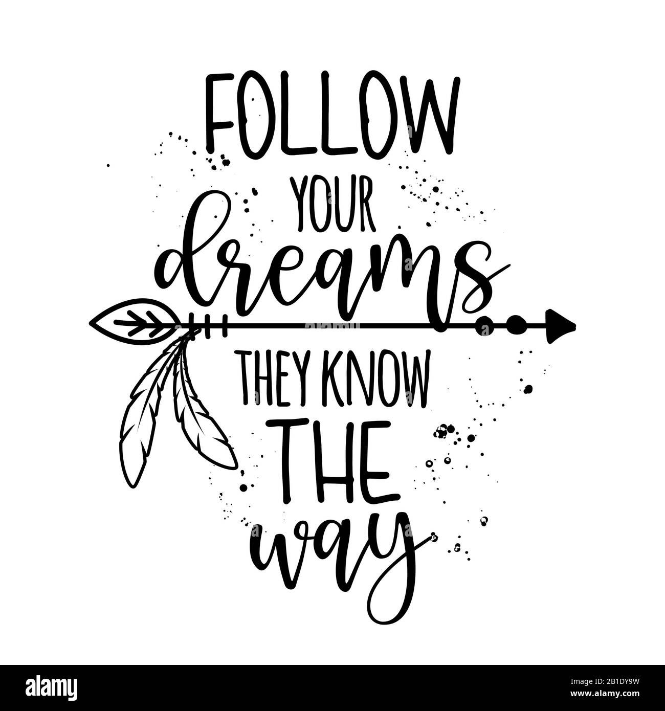 Wallpaper #_wM6Y5MBpyOg8YnEo9Sb356 Follow Your Dreams They Know the Way Lovely Lettering Calligraphy