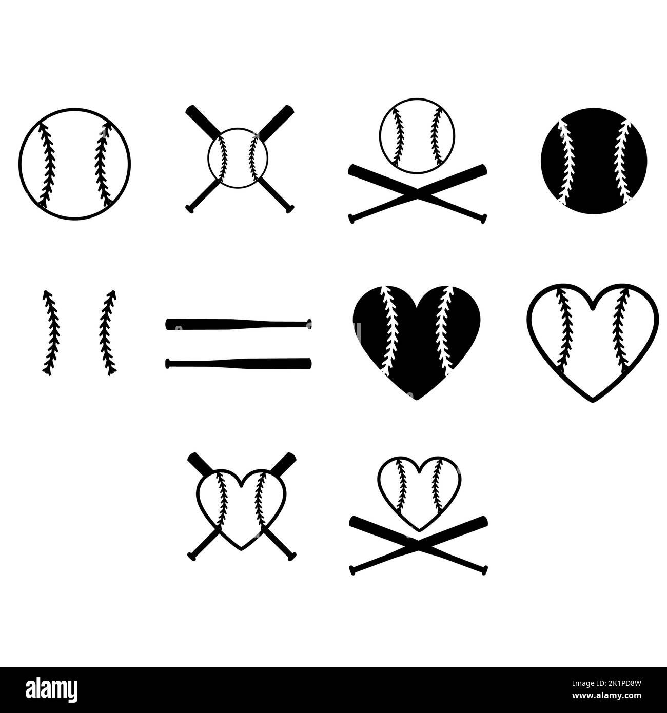 Wallpaper #Cv_taJMB3lSXT3zUwOVw284 Set of Baseball Icon on White Background Baseball Stitches Sign Two