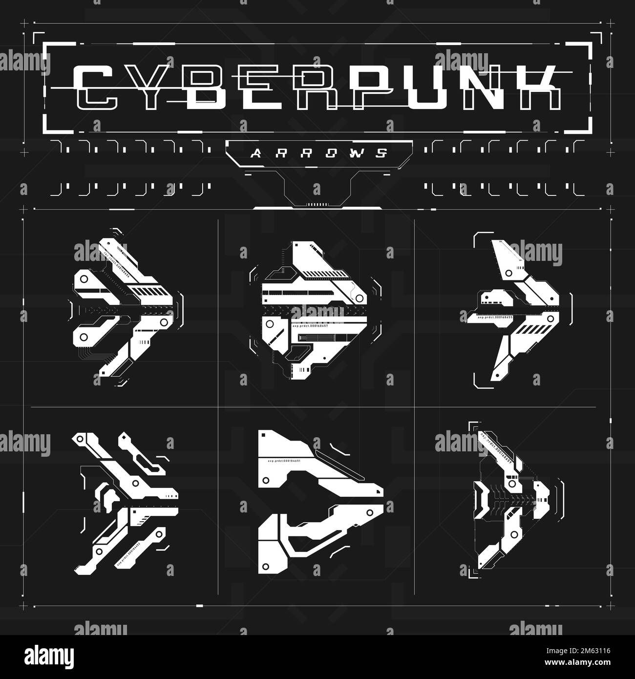 Wallpaper #dRkxMo8BtGB6xQ78lZec32 Set of Cyberpunk Arrows Kit of Futuristic Interface Cyber Elements