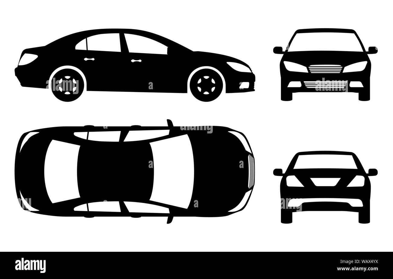 Wallpaper #hGcAC5MBSpphPi3-Edcw17 Car Silhouette on White Background Vehicle Icons Set View from Side