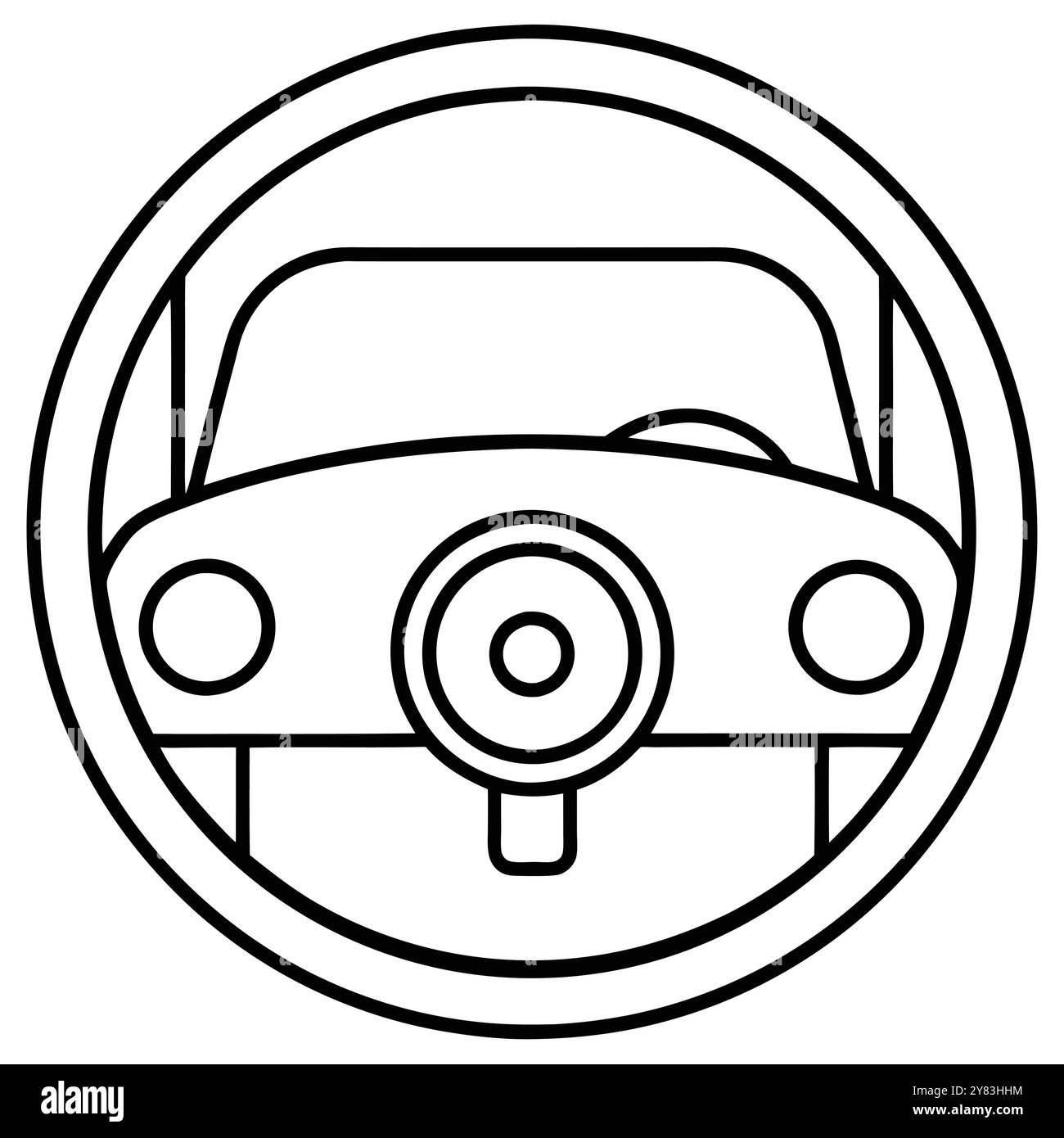 Wallpaper #tvBBfpcBi4JM6agGXB_z80 Simple Line Art Illustration of a Cars Front View Emphasizing the