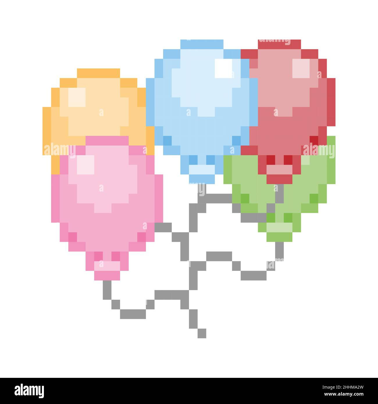 Wallpaper #a0D6MJMBJhL2WPbaiMSr8 Balloon Pixel Art Isolated on White Background Illustration Stock Photo