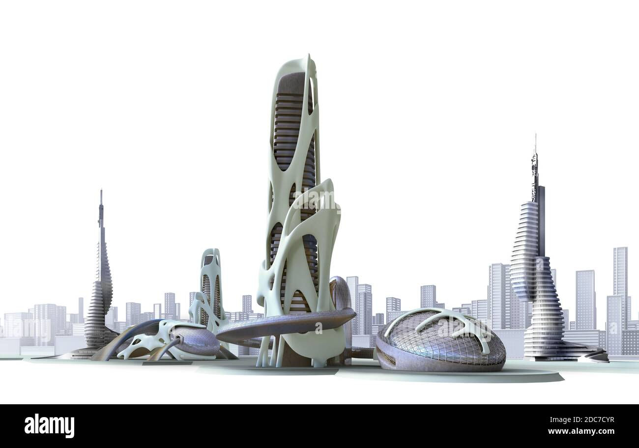Wallpaper #n0JmPZMBOBpx0NhmrsSo283 Futuristic City with Organic Architectural Structures and a Generic