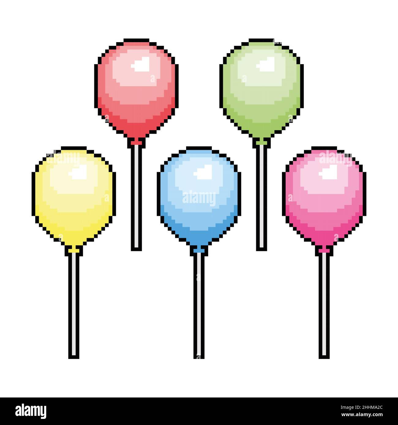 Wallpaper #a0D6MJMBJhL2WPbaiMSr7 Balloon Pixel Art Isolated on White Background Illustration Stock Photo