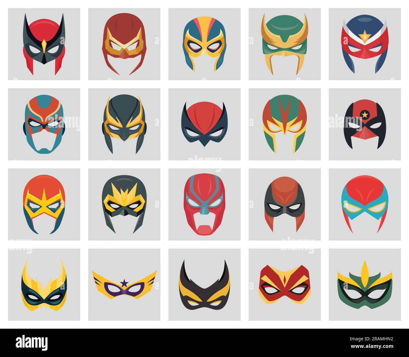 Wallpaper #m2fSBJMBSpphPi3-n7nR204 Vector Super Hero Masks Set in Flat Style Face Character Superhero
