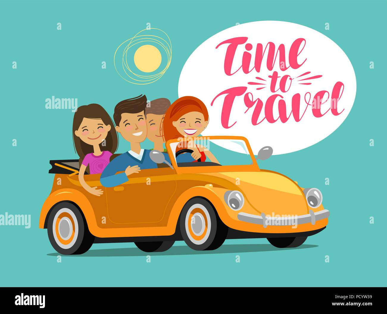 Wallpaper #5_8FapMB3lSXT3zUC-WN9 Happy Friends Riding Retro Car on Journey Travel Concept Funny