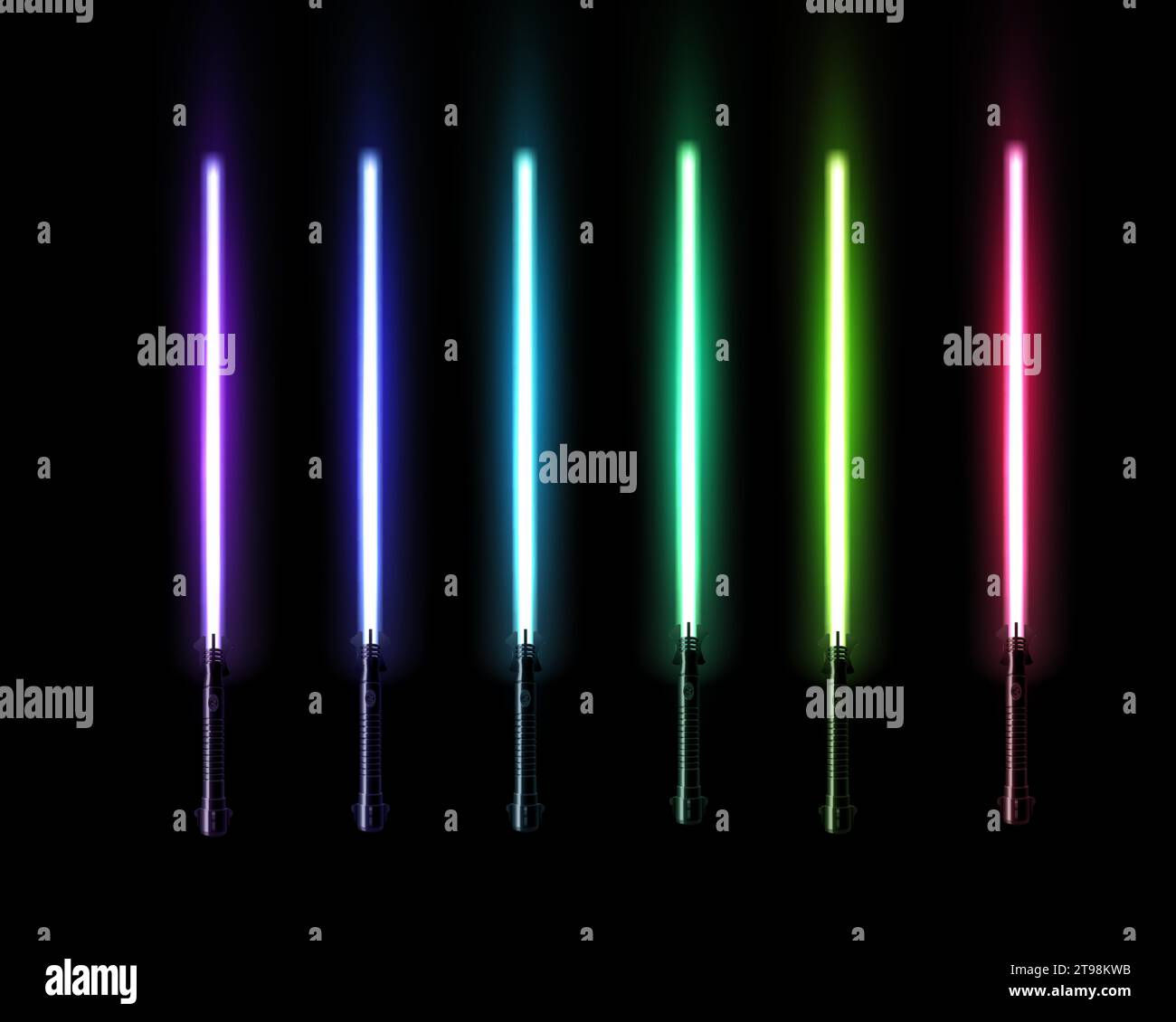 Wallpaper #7xowUJMB1yWOL4qgNn_e349 Colorful Light Swords Set on Dark Background Futuristic Melee Weapon
