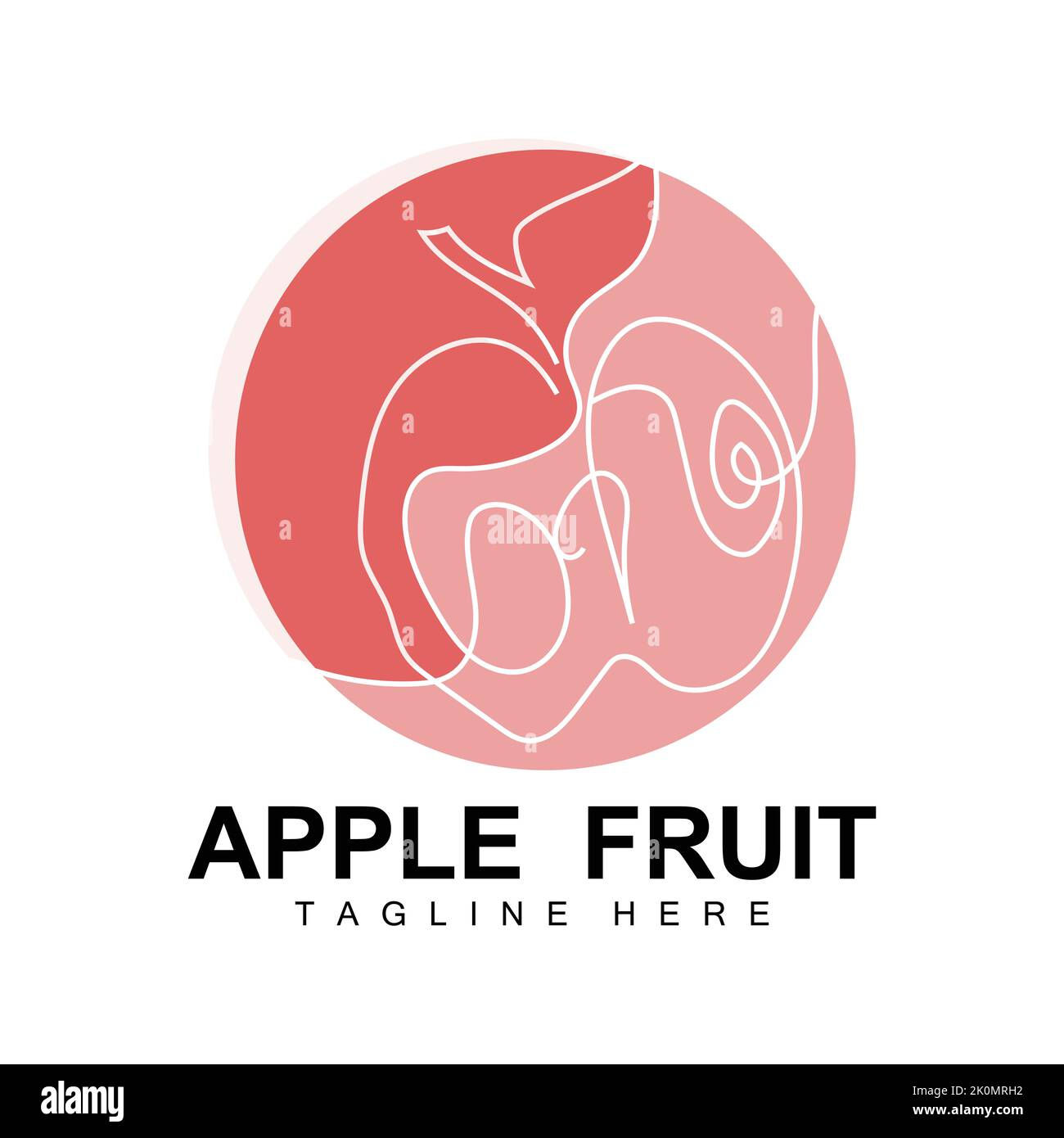 Wallpaper #SANbY5MBpyOg8YnEx9WH205 Apple Logo Design Fruit Vector with Line Art Style Fruit and Garden