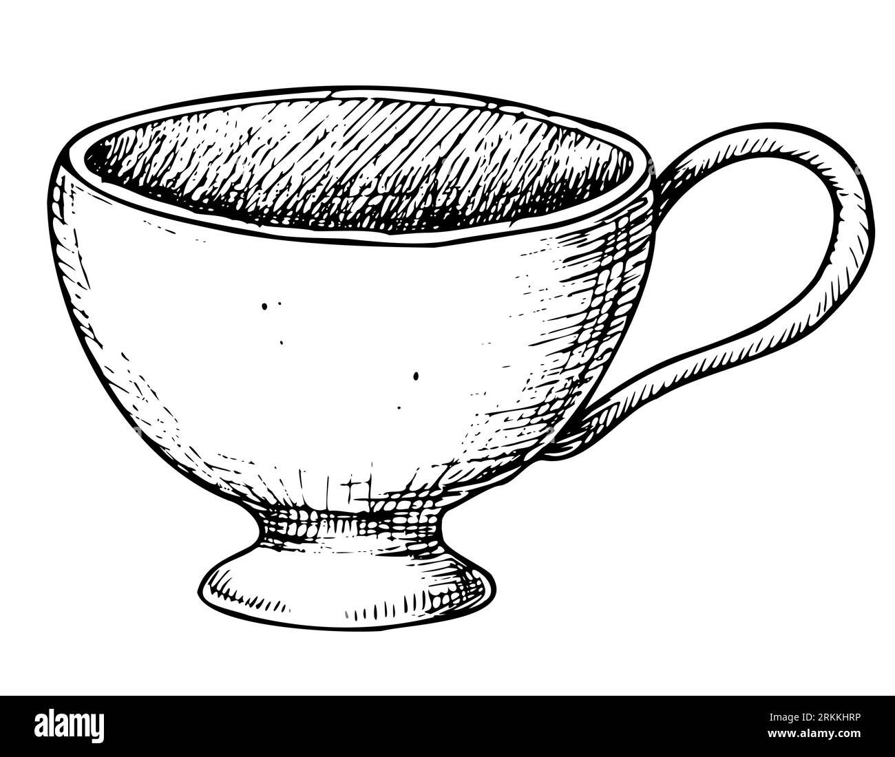 Wallpaper #MmhFGZMBSpphPi3-wBYn460 Vintage Teacup Drawing Stock Vector Images Alamy