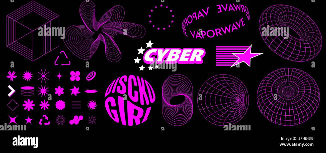 Wallpaper #Drjq2pIBJvJKYCmEPvSR64 Retrowave Design Elements in Trendy Retro Cyberpunk 80s 90s Style Y2k