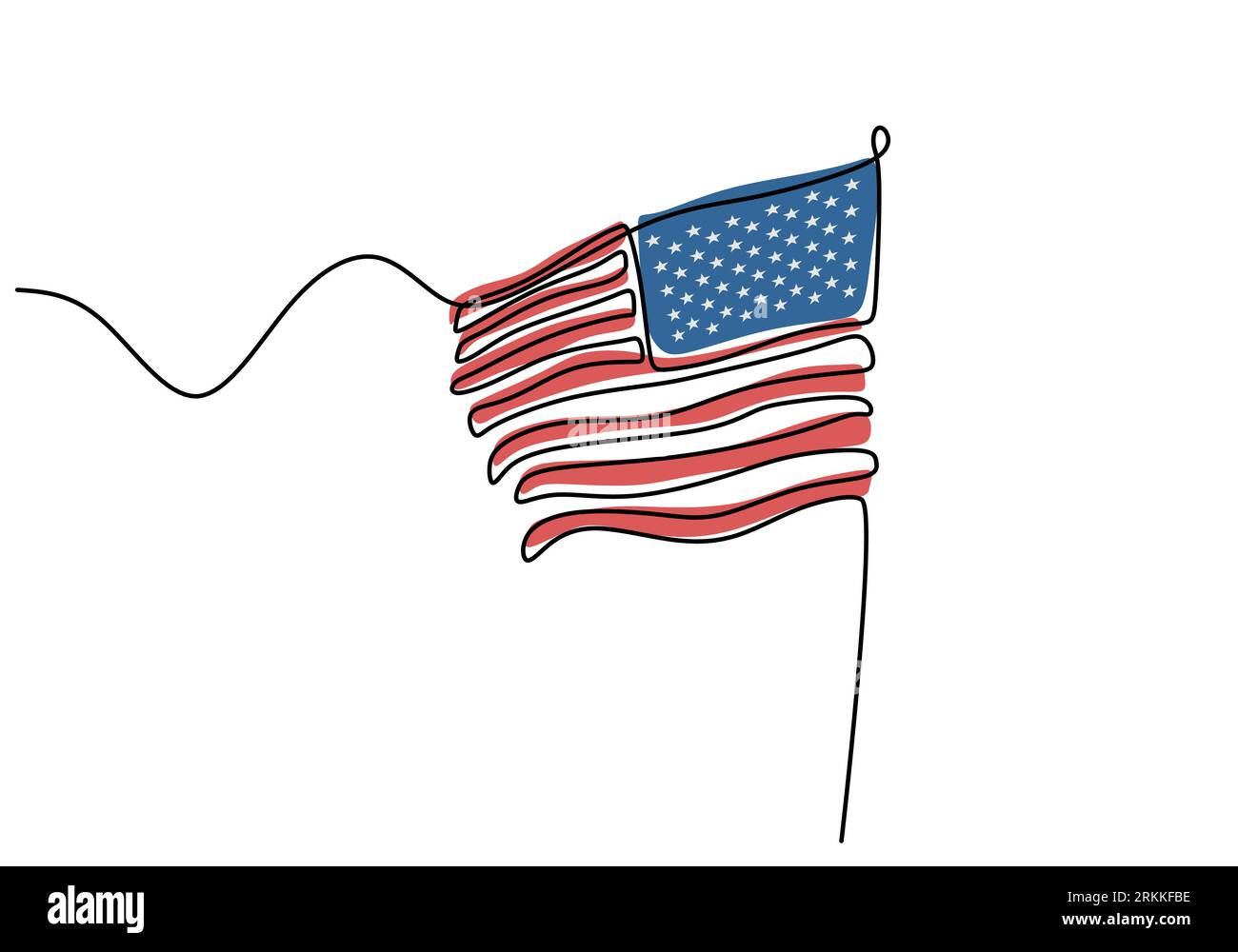 Wallpaper #de5b9 Premium Vector Minimalist American Flag Illustration Drawn with a