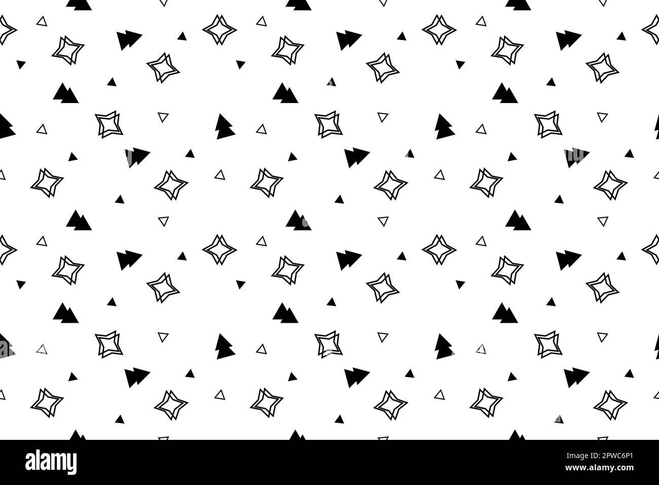 Wallpaper #fmeh-pIBSpphPi3-95Fq539 Seamless Pattern with Geometric Shapes in 80s Memphis Style Black and
