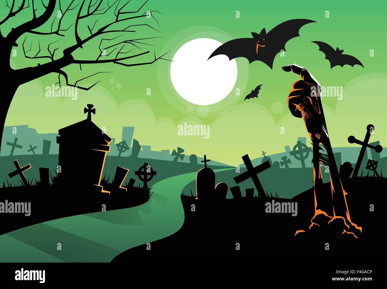 Wallpaper #r3KDMpMBX2lk1u3ogFrF279 Zombie Dead Skeleton Hand from Ground Vampire Bat Halloween Banner