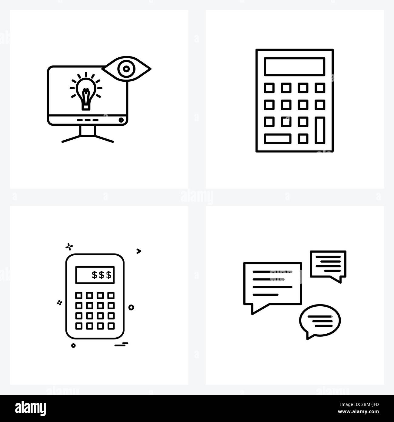 Wallpaper #XmepBpMBSpphPi3-QcIQ130 Pixel Perfect Set of 4 Vector Line Icons Such as Monitor Calculate