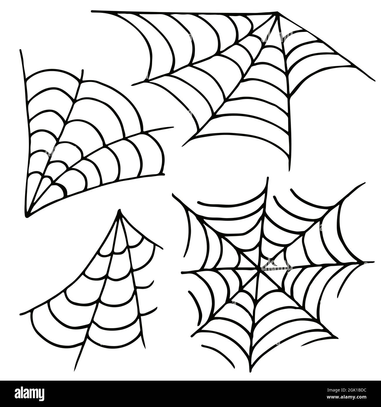 Wallpaper #P-bVMpMBA7IOc3WmdhKX53 Set of Spider Webs in Hand Draw Style Collection of Vector