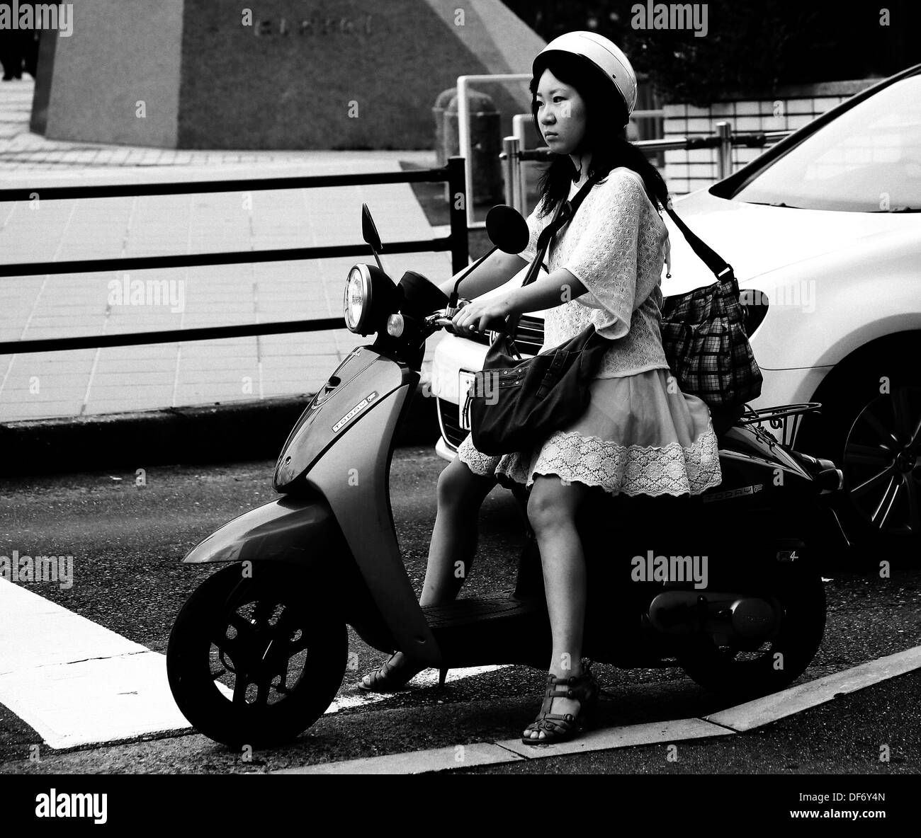 Wallpaper #wuqLUpMBlwTYPL18Cgn-387 Japanese Girl on Scooter Stock Photo Alamy