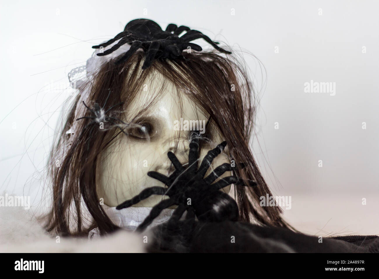 Wallpaper #JfQuOpMBKFX8bn3rLXjG104 Ghostly Doll with Spiders Halloween Theme Stock Photo Alamy