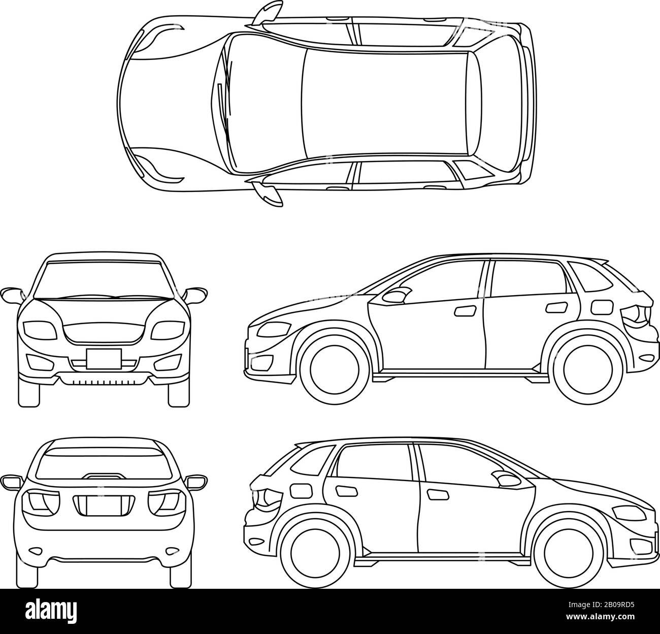 Wallpaper #kWidIpMBSpphPi3-uDN4160 Car Side View Line Drawing Vector Hi Res Stock Photography and Images