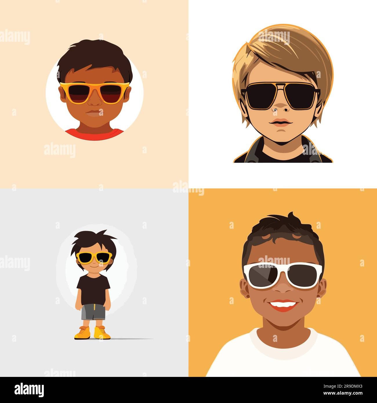 Wallpaper #oPRpOpMBKFX8bn3ru3gp209 Kid Wearing Sunglasses Vector Vector Set Isolated Stock Vector Image