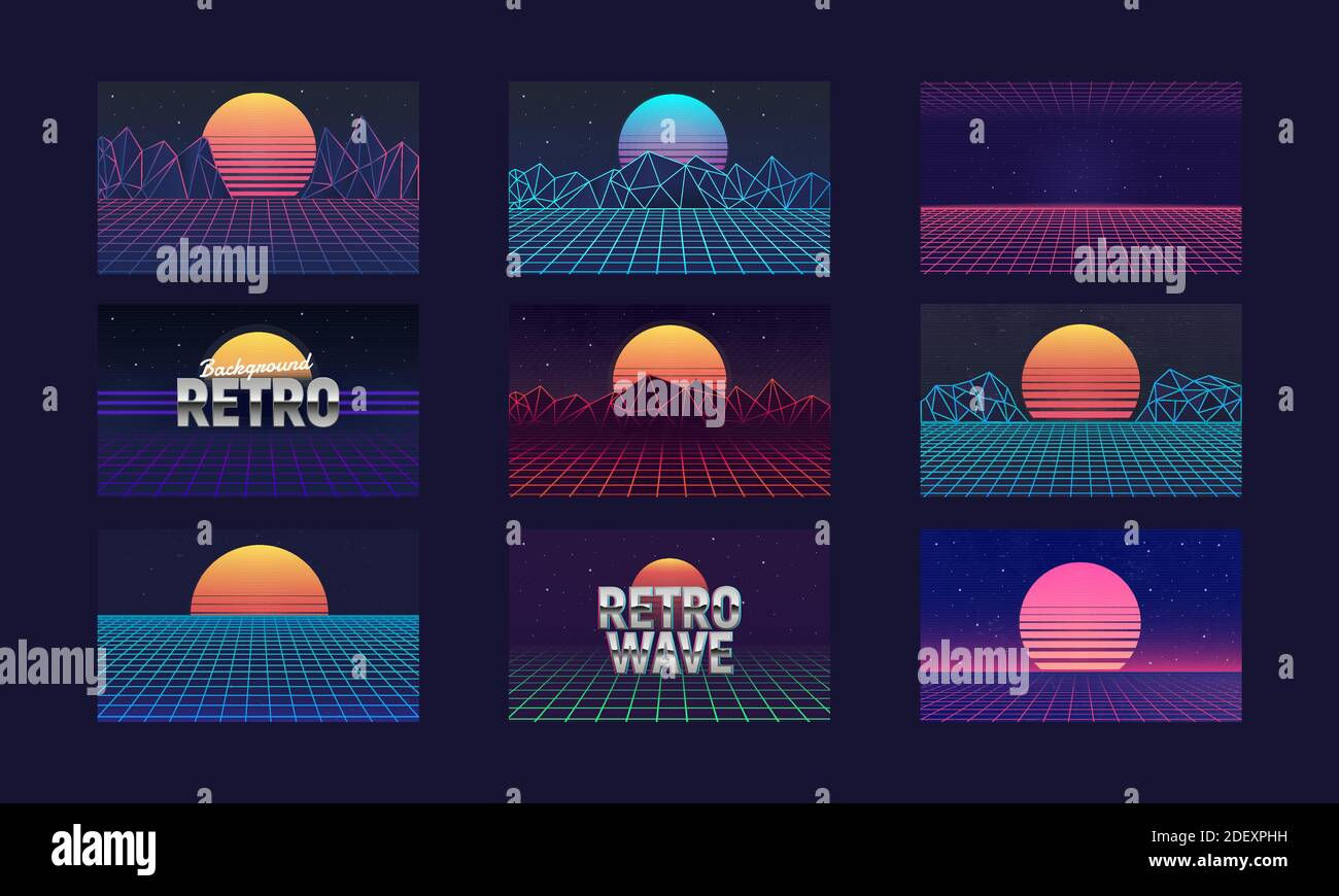 Wallpaper #6hkQEI8BtGB6xQ78Xl3y35 Vaporwave Backgrounds with Laser Grid and Retro Sun Retro Futuristic