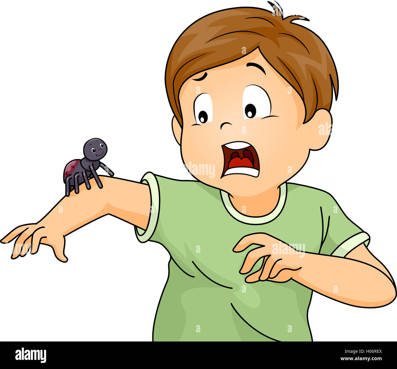 Wallpaper #HfSpOZMBKFX8bn3rAHe_274 Illustration of a Little Boy Terrified by a Spider Stock Photo Alamy