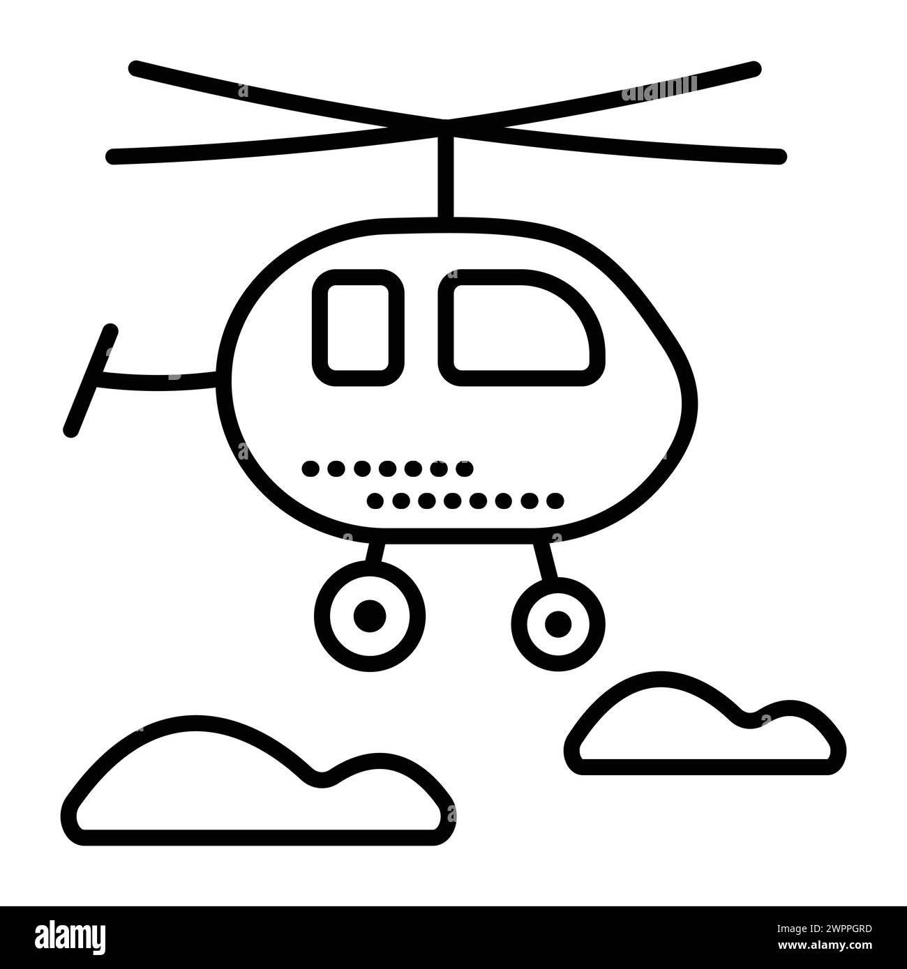 Wallpaper #xAMwZZMBpyOg8YnEktj_330 Single Helicopter Black Line Vector Icon Clouds and Copter Pictogram