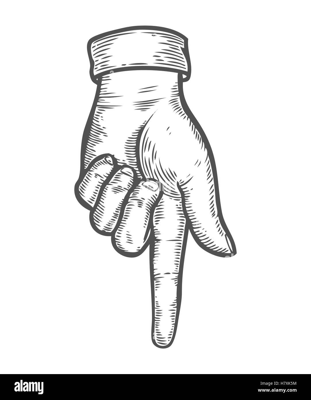 Wallpaper #nLgf2JIBJvJKYCmEN-Zo59 Hand Gesture Pointing Down Finger Retro Vintage Sketch Vector