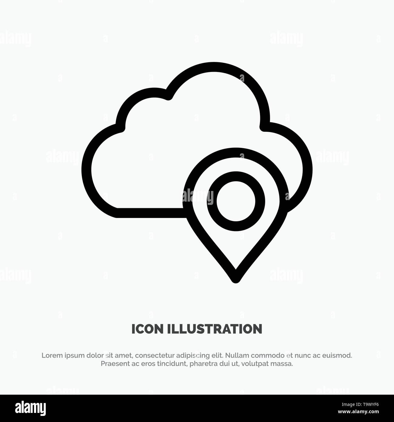 Wallpaper #H2ee65IBSpphPi3-mU1J288 Cloud Map Pin Marker Line Icon Vector Stock Vector Image Art Alamy