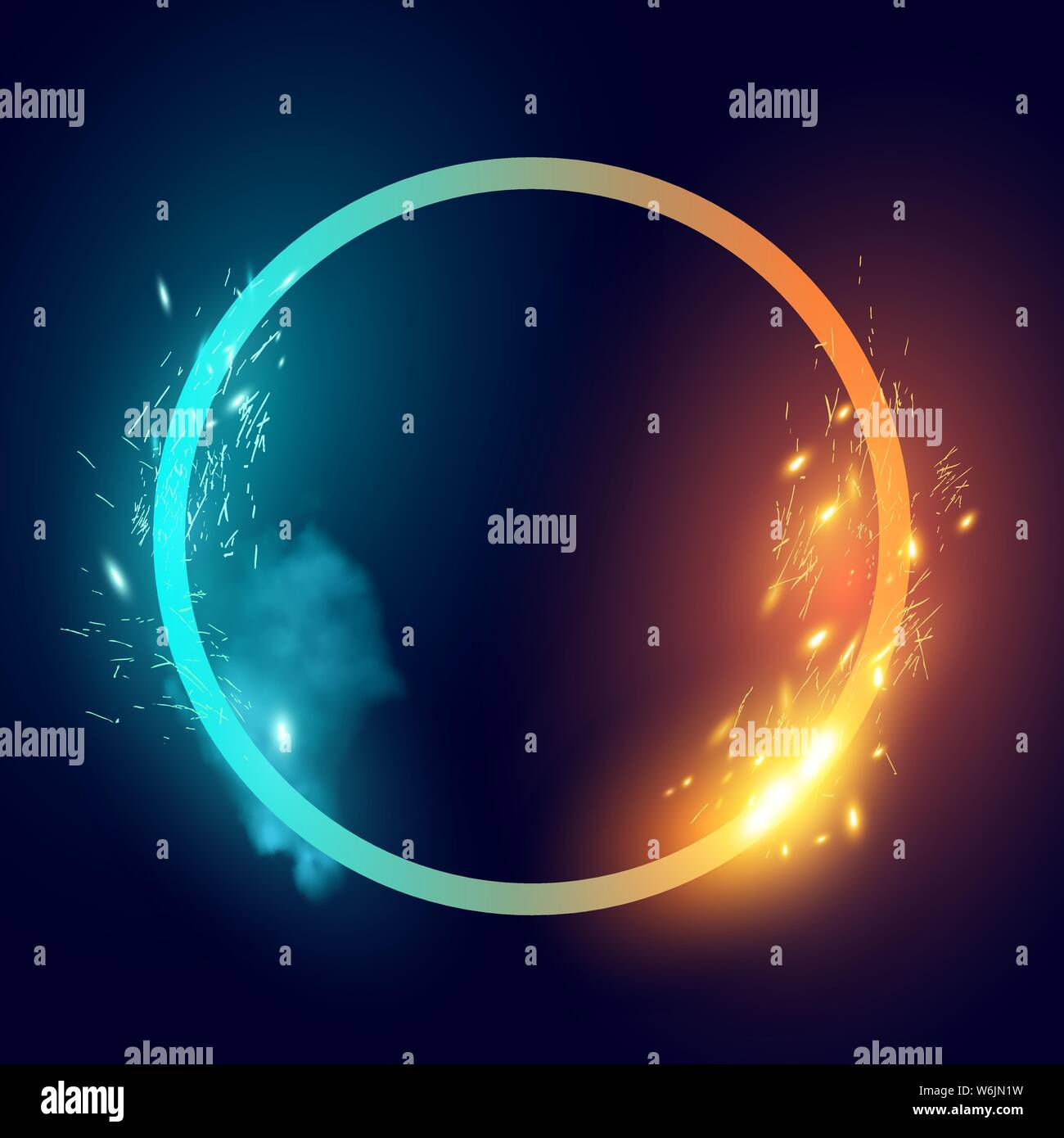 Wallpaper #uGeq85IBSpphPi3-JHaQ68 Fire and Ice Effects on a Loop Shape Vector Illustration Stock Vector
