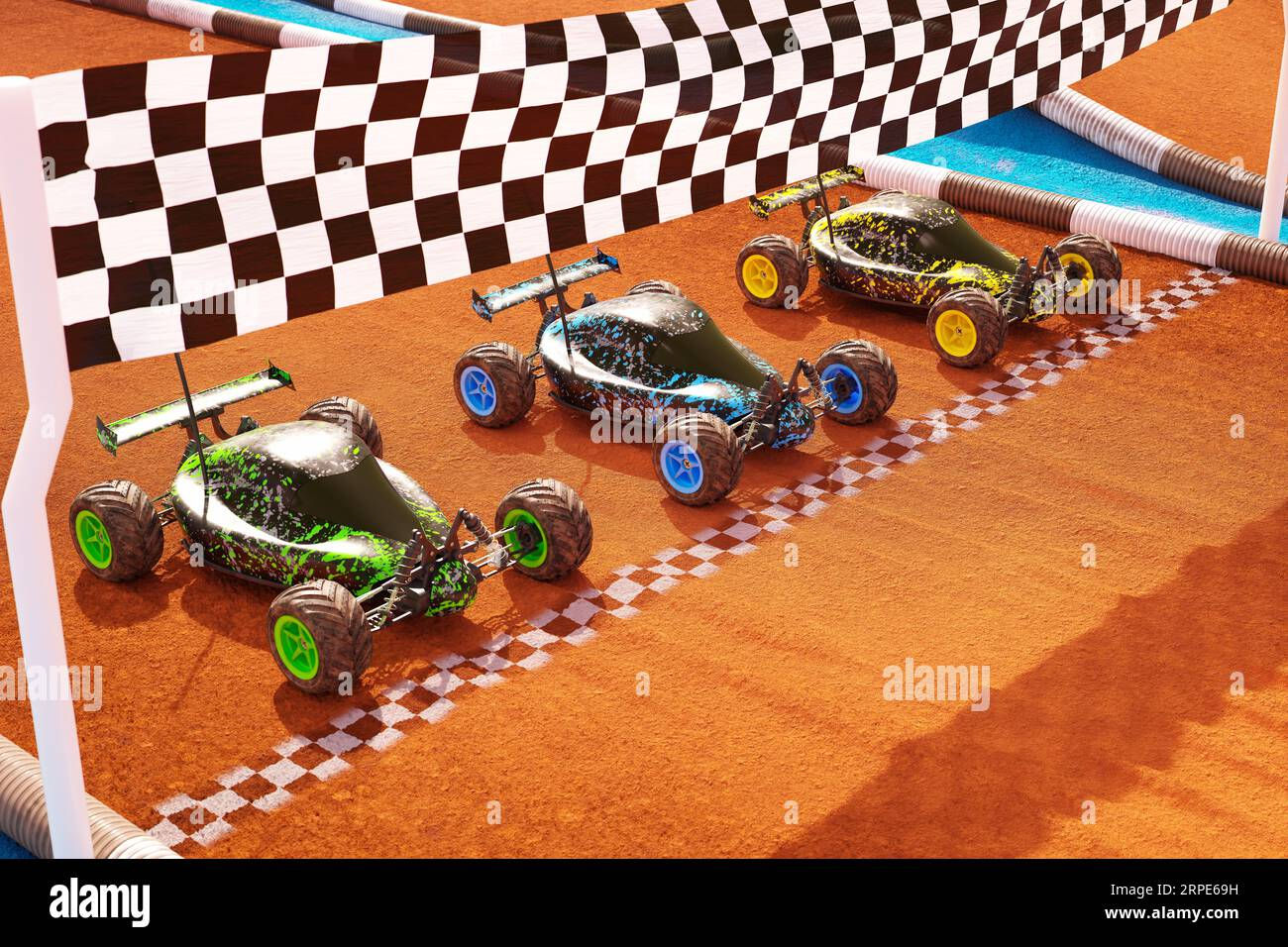 Wallpaper #jmelDJMBSpphPi3-s99F284 Three Colourful Rc Cars Standing on a Start Line Ready for Fast a Toy