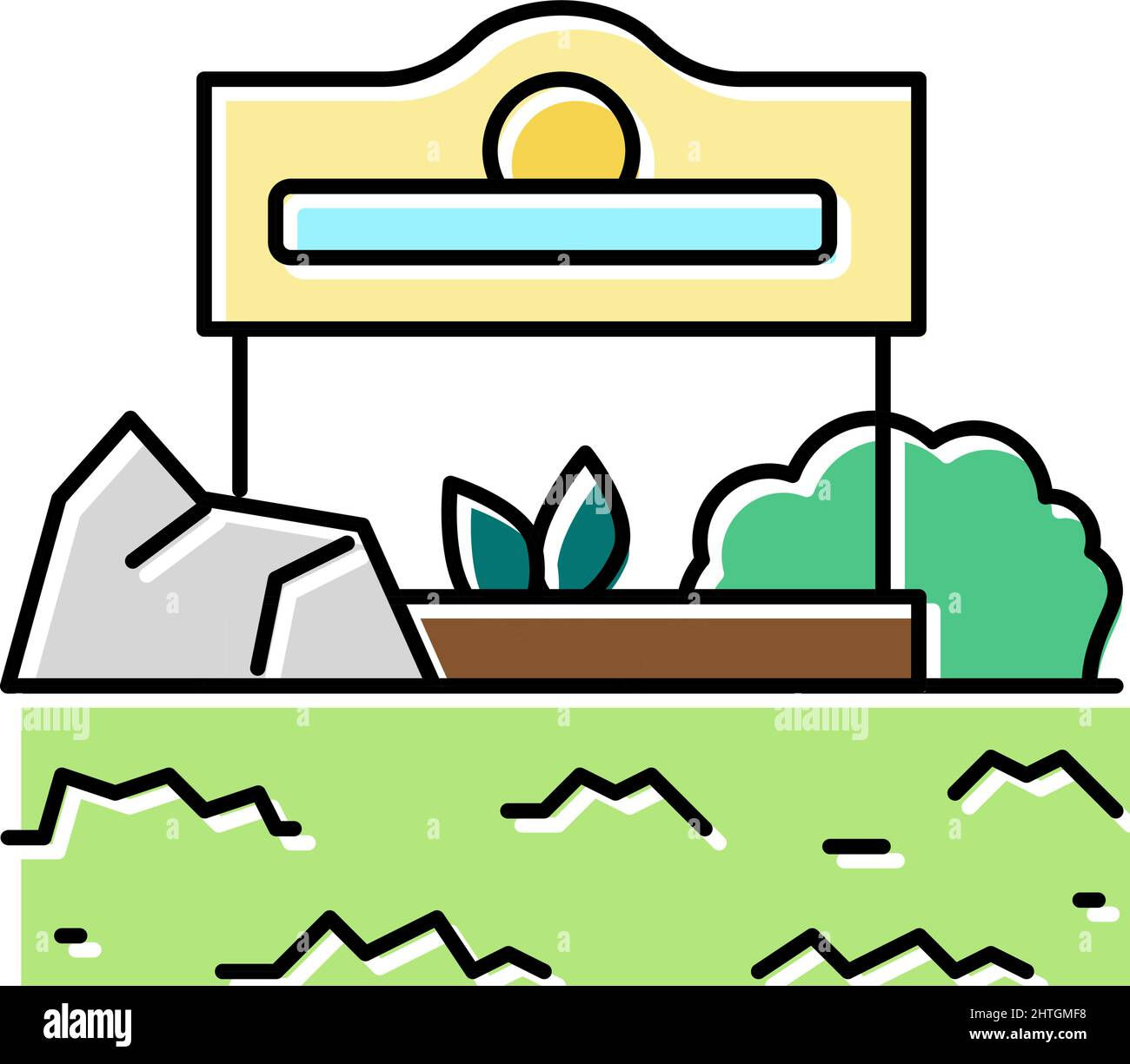 Wallpaper #gGdQ7pIBSpphPi3-YVxF299 Commercial Landscape Color Icon Vector Illustration Stock Vector Image