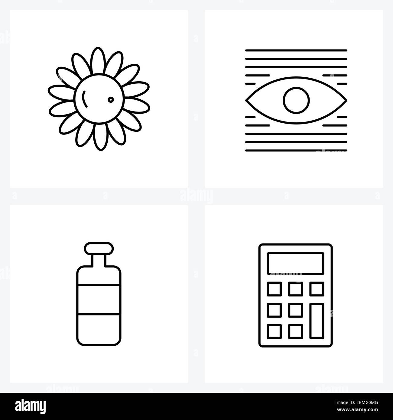 Wallpaper #XmepBpMBSpphPi3-QcIQ165 Pixel Perfect Set of 4 Vector Line Icons Such as Sunflower Food Eye