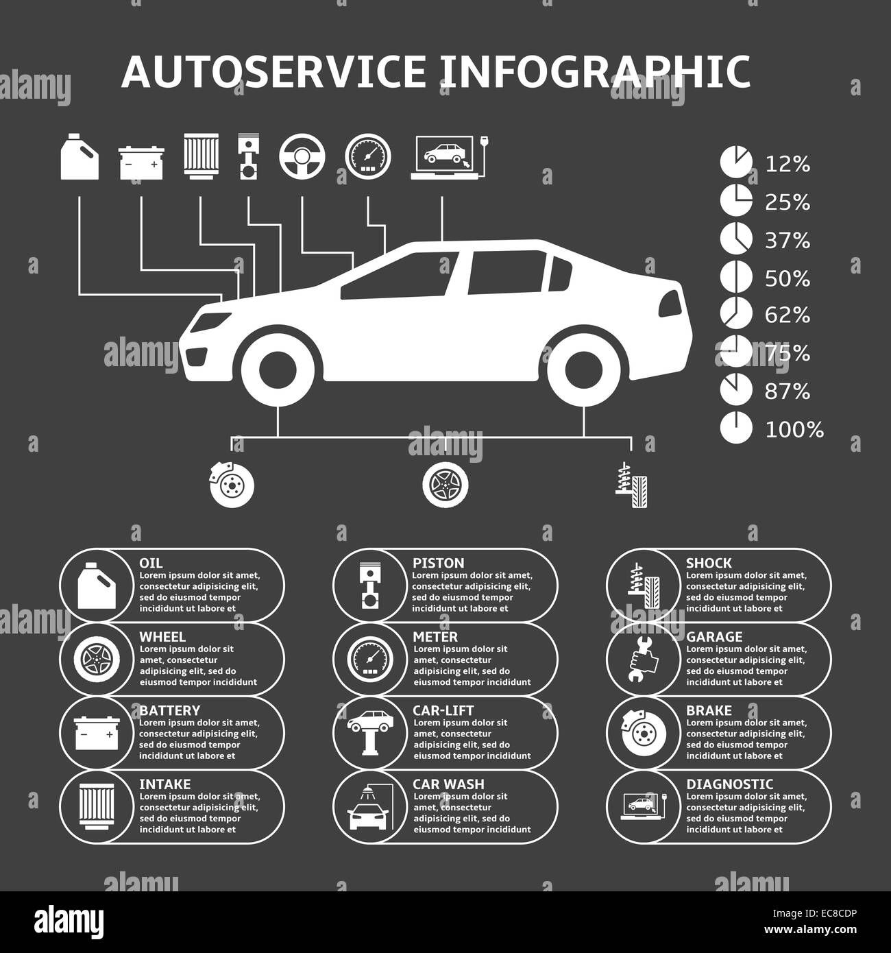 Wallpaper #5D98PJMBLiIJ4c9OFJE_32 Car Auto Service Infographics Design Elements with Mechanical Parts